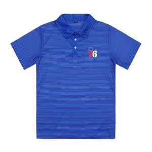 FOCO Philadelphia 76ers Mens Extra Large Blue Striped Polo Shirt NBA